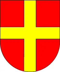 Fürstbischof Franz Egon änderte die Farben des Stiftswappens in rot-gold, Farben seiner Familie von Fürstenberg; gilt heute als Wappen der Region Hochstift[37]