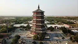 Sakyamuni-Pagode des Buddhapalast-Tempels (Fogong-Kloster, Yingxian, China), 1056