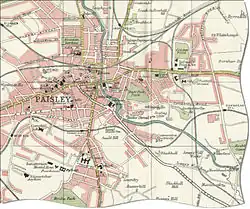 Kartenansicht von Paisley, 1923