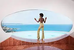 Fenster mit Blick auf die Bucht von Cannes