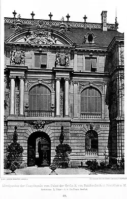 Palais Reichenbach-Lessonitz, Taunusanlage 14 in Frankfurt am Main 1891/1892 – jetzt Standort der Deutschen Bank-Türme