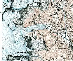 Der Piz Varuna auf der Siegfriedkarte von 1877, beschriftet als «Pizzo di Verona»