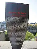 Hinweistafel «Les Bouquinistes de la Seine»