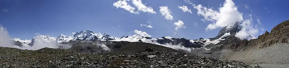 Panorama Matterhorn und Monte-Rosa-Gruppe (2008)