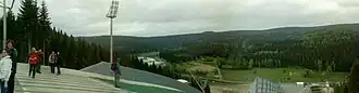 Blick vom Auslauf der Großschanze in Richtung Schneckensteinhalden