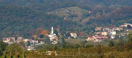 Blick auf Refrontolo von Süden