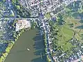Wockersee, Wallanlage und oben östlicher Teil der Lindenstraße