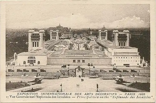 Überblick über das Ausstellungsgelände der Pariser Weltausstellung