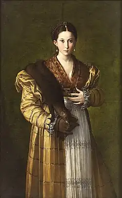 Dame mit „Flohpelz“, wahrscheinlich Zobel ca. 1595
