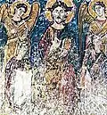 Jüngstes Gericht, Christus mit zwei Engeln und Heiligen (9.&nbsp;Jh.)