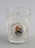 Becher mit Emailportraitsmedaillons Franz Joseph I., Paul von Hindenburg und Wilhelm II. (1915)
