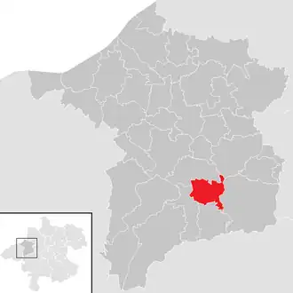 Lage der Gemeinde Pattigham im Bezirk Ried (anklickbare Karte)