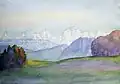 Berner Alpen, Aquarell