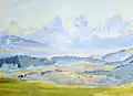 Berner Alpen, Aquarell