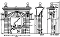 Aufriss Portal, Querschnitt und Seitenansicht
