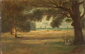 Landschaft. Meeresufer mit Bäumen (Unbekannter französischer Künstler (vormals Édouard Manet zugeschrieben))