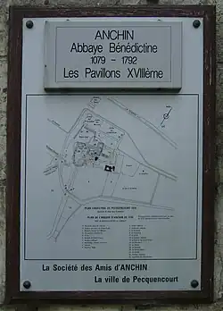 Plan der Abteikirche im Jahr 1792.