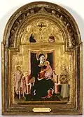 Thronende Jungfrau mit Kind, mit dem Heiligen Johannes und Bernhard von Siena[1]