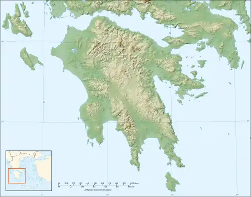 Die griechische Halbinsel Peloponnes