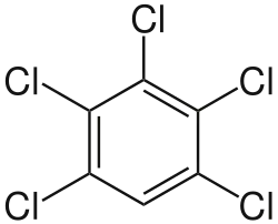 Struktur von Pentachlorbenzol