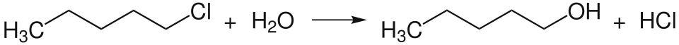 Herstellung von 1-Pentanol durch Hydrolyse von 1-Chlorpentan