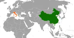 Lage von Italien und China