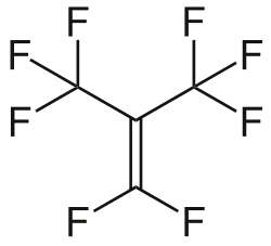 Strukturformel von Perfluorisobuten
