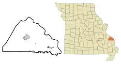 Lage im Perry County und in Missouri