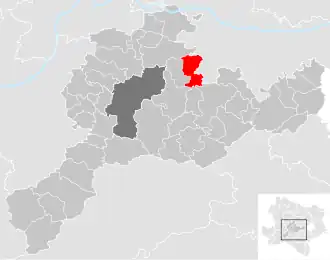 Lage der Gemeinde Perschling im Bezirk St. Pölten (anklickbare Karte)