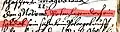 Peter Hagendorf, ein Soldat (farbig unterlegt) im Kirchenbuch von Görzke vom 9.&nbsp;Novemberjul. / 19.&nbsp;November&nbsp;1649greg.