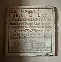 Grabstein des Grundrichters Ferdinand Magner († 1758) und seiner Gattin