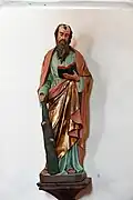 Judas mit Keule und Buch Pfarrkirche Sankt Oswald in Freiland