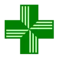Internationales Apothekensymbol in Irland, Spanien, Ukraine und im Vereinigten Königreich