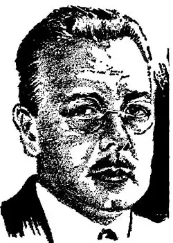 Pixeliger Schwarz-Weiß-Druck, der in Nahaufnahme das Gesicht von Philip Francis Nowlan zeigt. Ein mittelalter, bebrillter Mann schaut in die Kamera.