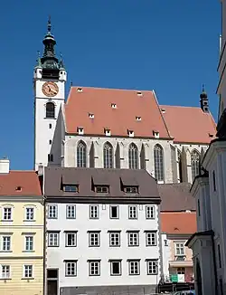 Altes Gymnasium, Pfarrplatz 7, Krems. Weinbauschule von 1898 bis 1903.