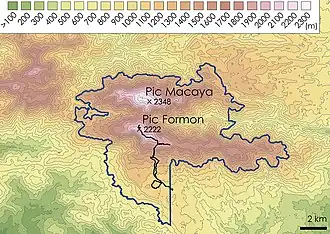 Topographische Karte des Nationalparks