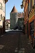 Blick aus einer Seitenstrasse