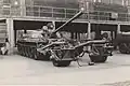 Wasserplatz im Jahr 1968. Wartung am Minenräumpanzers KMT 5