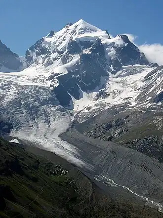 Piz Roseg und Tschiervagletscher von Nordwesten