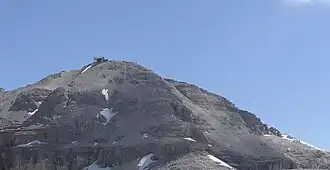 Der Piz Boè vom Sass Pordoi aus gesehen