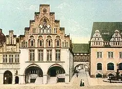 Altes Rathaus mit Schaugiebeln zum Alten Markt, Ansichtskarte um 1920