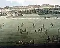 Plaine de Plainpalais 1817, mit Cricket-Spielern
