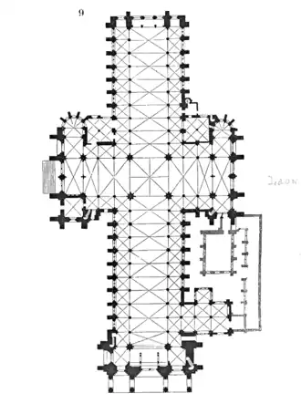 Kathedrale von Laon (1155–1235), früh­gotisch, Mittel­schiff mit 6-feldrigen Doppeljochen