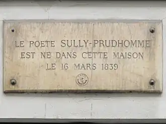 Plakette Sully Prudhomme.
