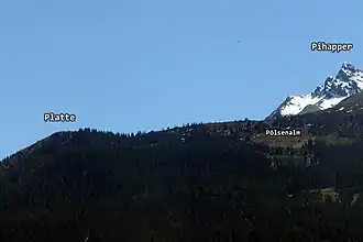 Platte und Pihapper vom gegenüber liegenden Lämmerbichl aus gesehen