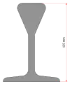 Schienenprofil der Keilkopfschiene