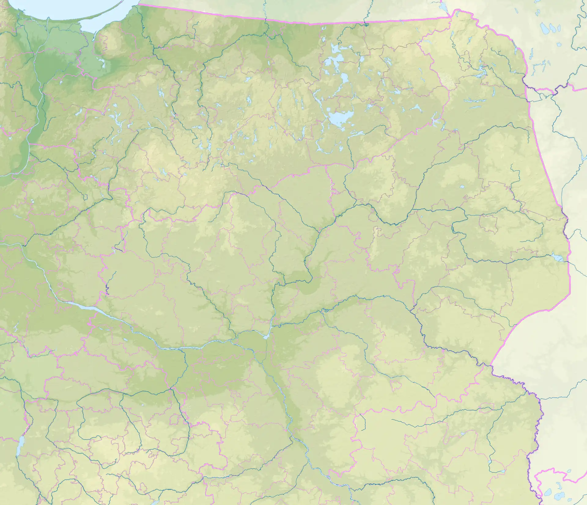 Backsteinbauwerke der Gotik/Verteilung in Nordostpolen (Polen NO)