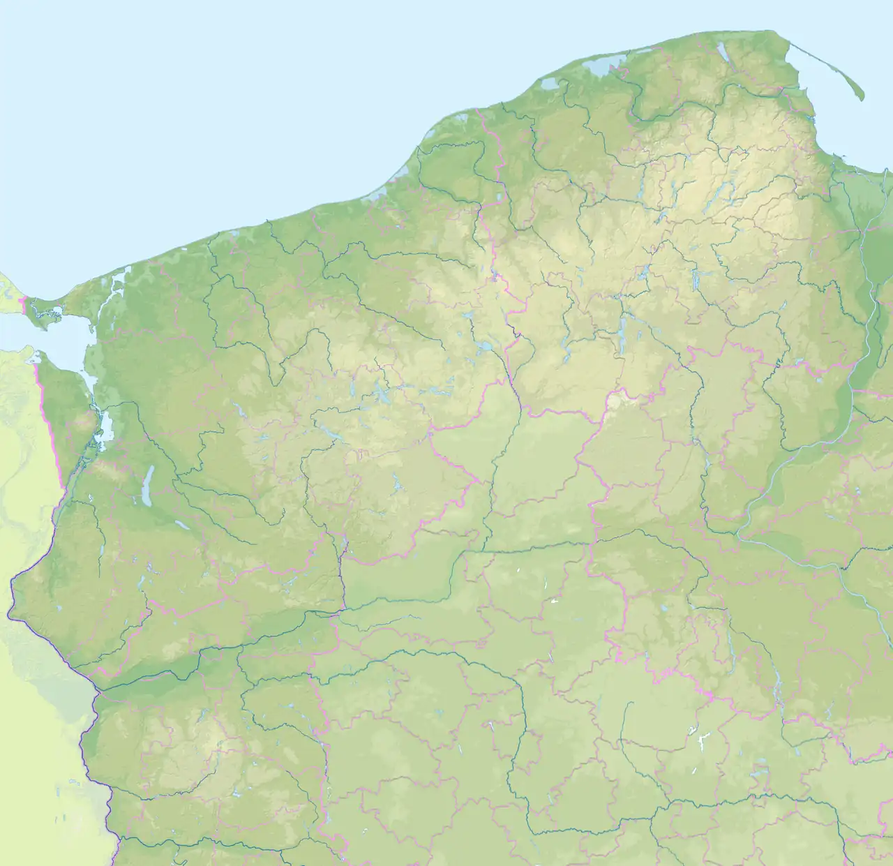 Backsteinbauwerke der Gotik/Verteilung in Nordwestpolen (Polen NW)
