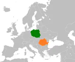 Lage von Polen und Rumänien