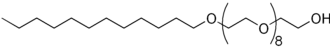 Strukturformel von Lauromacrogol 400 (Polidocanol)